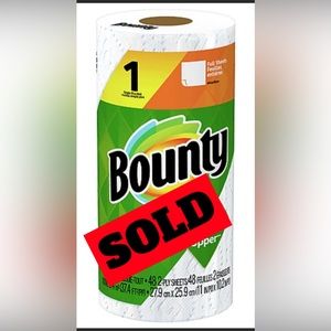 BOUNTY PAPER TOWELS, WHITE, 1 SINGLE PLUS ROLL, 1 COUNT